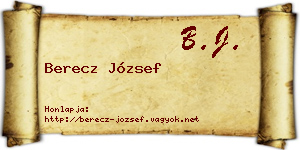 Berecz József névjegykártya